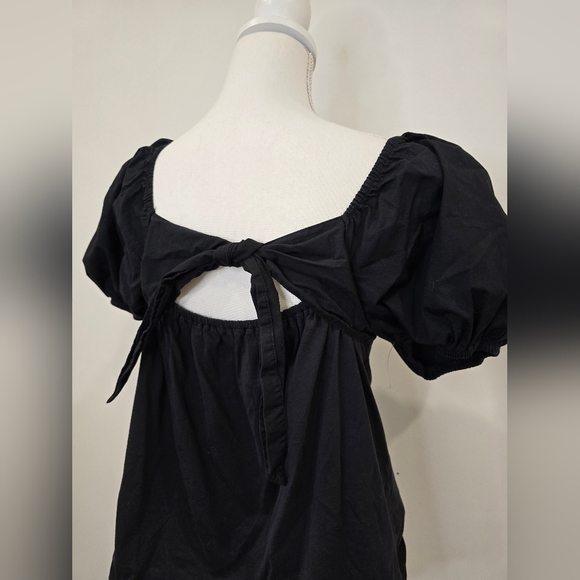 a new day Black Puff Sleeve Blouse - Picture 4 of 7